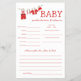 Flyer Juego de Baby Shower Santa Predictions & Advance