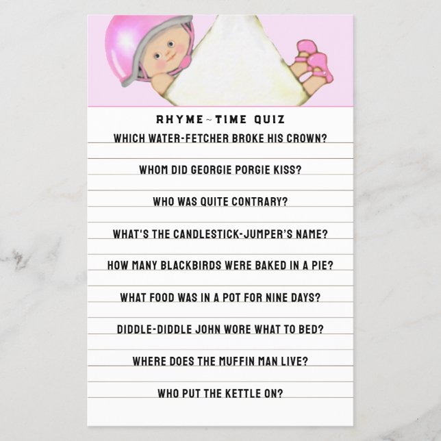Flyer Juego de Baby Shower y consejos para padres (Frente)