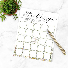 Flyer Juego de Bingo Baby Shower para Flores Silvestres
