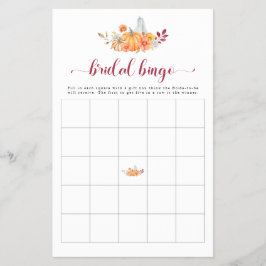 Flyer Juego de Bingo de Calabaza de Ducha de Novias Caíd