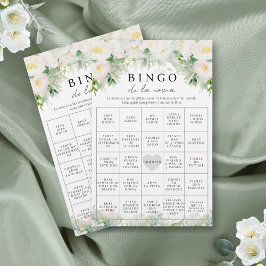 Flyer Juego de Bingo de Ducha Bridal Inglés Bilingüe Esp