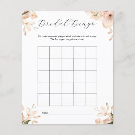 Flyer Juego de Bingo de ducha de novia blanca moderna