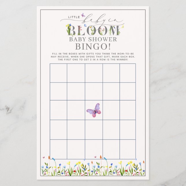 Flyer Juego de Bingo de Flor Silvestre bonito (Frente)