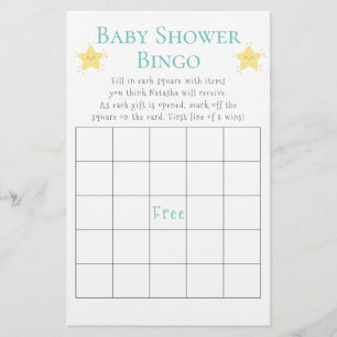 Flyer Juego de bingo de Twinkle Little Star Baby Shower