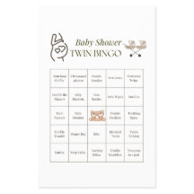 Juego de bingo gemelo Baby Shower - Fiesta imprimi