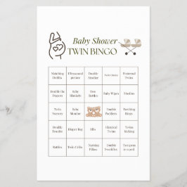 Flyer Juego de bingo gemelo Baby Shower - Fiesta imprimi