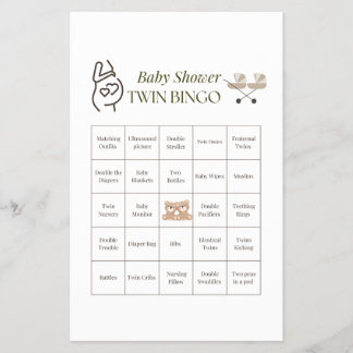 Flyer Juego de bingo gemelo Baby Shower - Fiesta imprimi