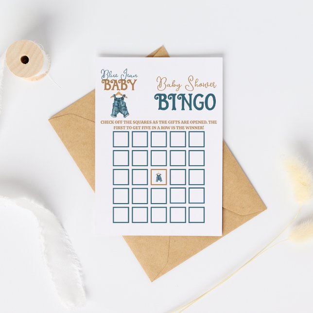 Flyer Juego de Bingo Moderno Denim Boy Blue Jean Baby Sh (Subido por el creador)