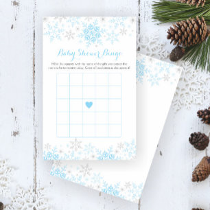 Flyer Juego de bingo para baby shower de copito de nieve