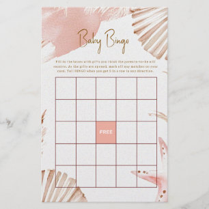 Flyer Juego de Bingo para Baby Shower "Te Veré Pronto Be