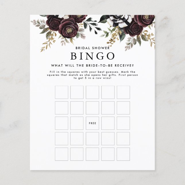 Flyer Juego de Bingo para Despedida de Soltera (Frente)