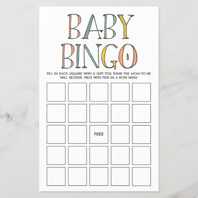 Flyer Juego de Bingo Safari Baby (Frente)