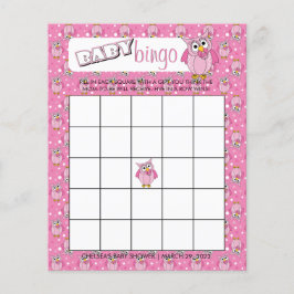 Flyer Juego de Bingo Temático de Punto Polka Rosa