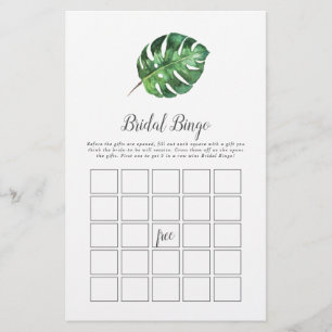Flyer Juego de Bingo Tropical Palm Bridal