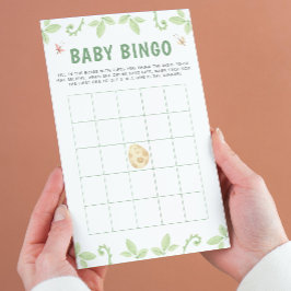 Flyer Juego de Bingo Verde de Dinosaur Baby Shower