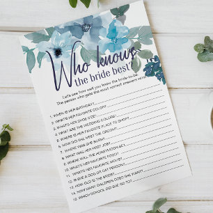 Flyer Juego de bodas de rosas azules pastel Quién conoce
