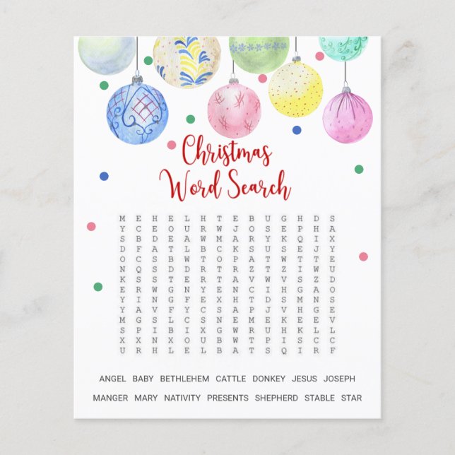 Flyer Juego de búsqueda de palabras de navidades (Frente)