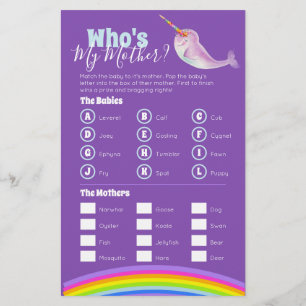 Flyer Juego de búsqueda de palabras para el narwhal de l