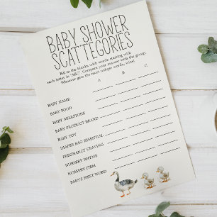 Flyer Juego de categorías de baby shower Little Farm Nur