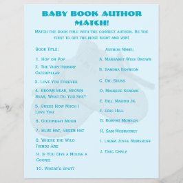 Flyer Juego de coincidencia de libros para baby shower