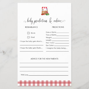 Flyer Juego de Consejos y Predicciones para Baby Shower