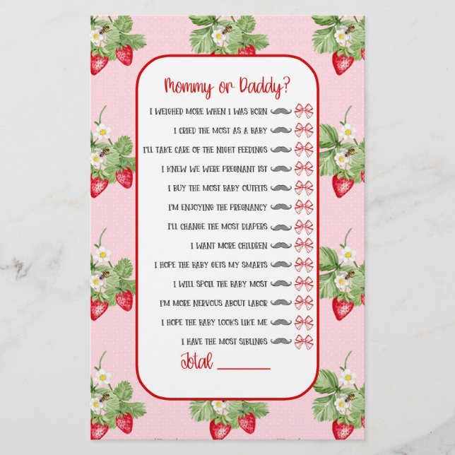 Flyer Juego de ducha Chica de fresa Baby to Bee (Frente)