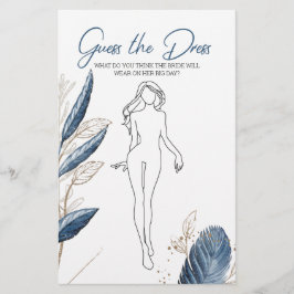 Flyer Juego de ducha de novia adivina tarjeta de vestir