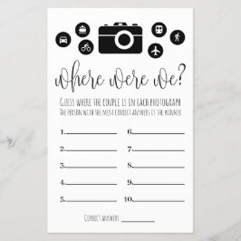 Flyer Juego de ducha de novia donde estábamos las tarjet