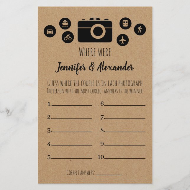 Flyer Juego de ducha de novia donde estaban (Frente)