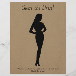 Flyer Juego de ducha de novia Esboza el vestido Boda