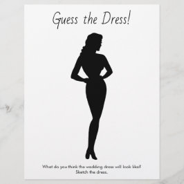 Flyer Juego de ducha de novia Esboza el vestido Boda