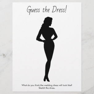 Flyer Juego de ducha de novia Esboza el vestido Boda