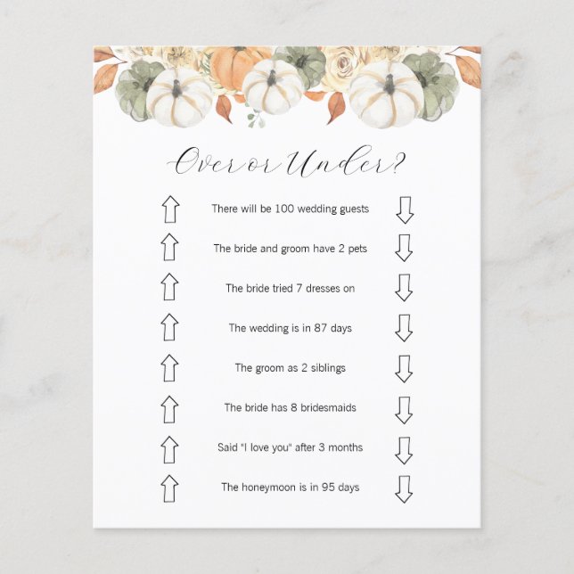 Flyer Juego de ducha de novia más o menos (Frente)