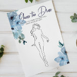 Flyer Juego de ducha de novia Rosas azules adivinan tarj<br><div class="desc">Adivinen el juego de la ducha de novia. Dale a cada huésped una tarjeta y haz que adivinen que dibujarán lo que piensan que la futura novia se pondrá en su día de bodas. Colección floral de color azul pastel de rosas silvestres pintados a mano. Coordinando hacia atrás. Los elementos...</div>