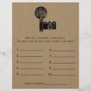 Flyer Juego de ducha de novia supongo que Boda de edad