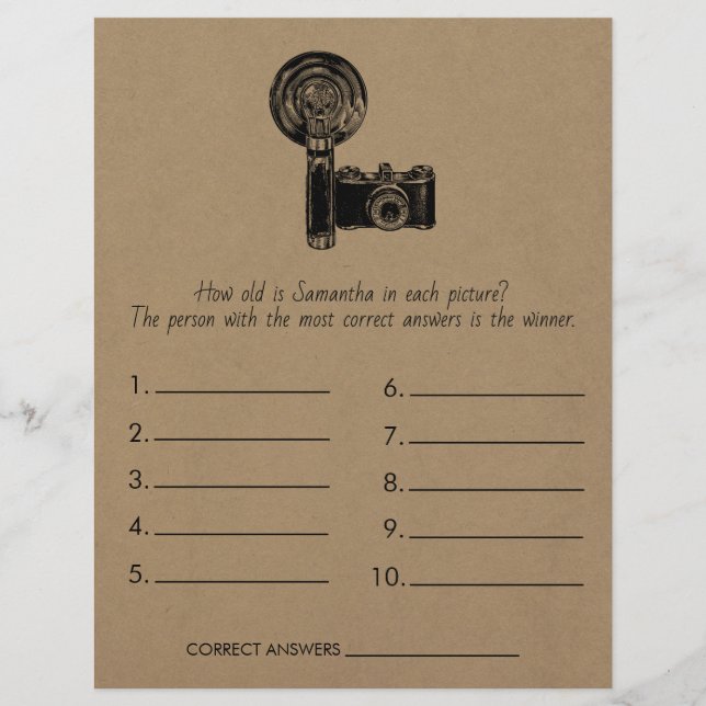 Flyer Juego de ducha de novia supongo que Boda de edad (Frente)