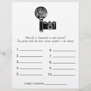 Flyer Juego de ducha de novia supongo que Boda de edad