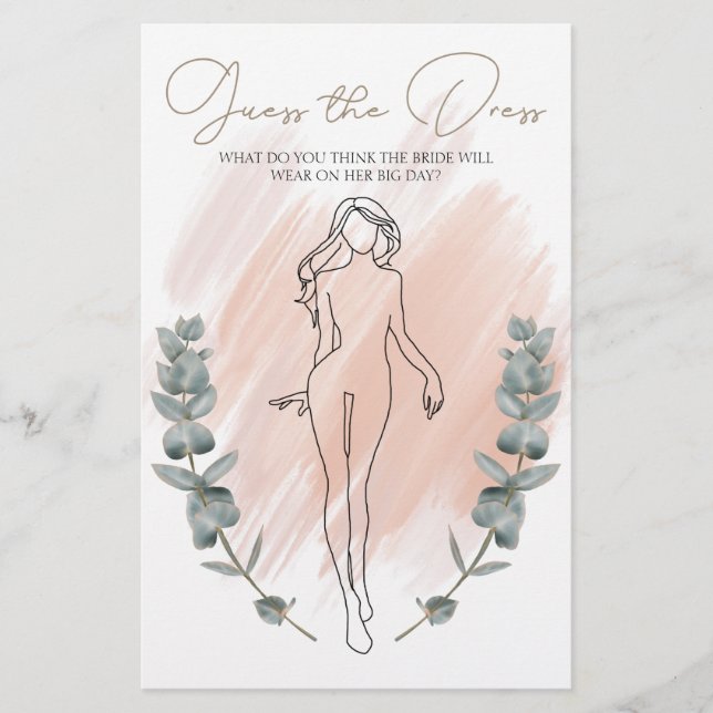 Flyer Juego de ducha de novias Boho moderno adivina el v (Frente)