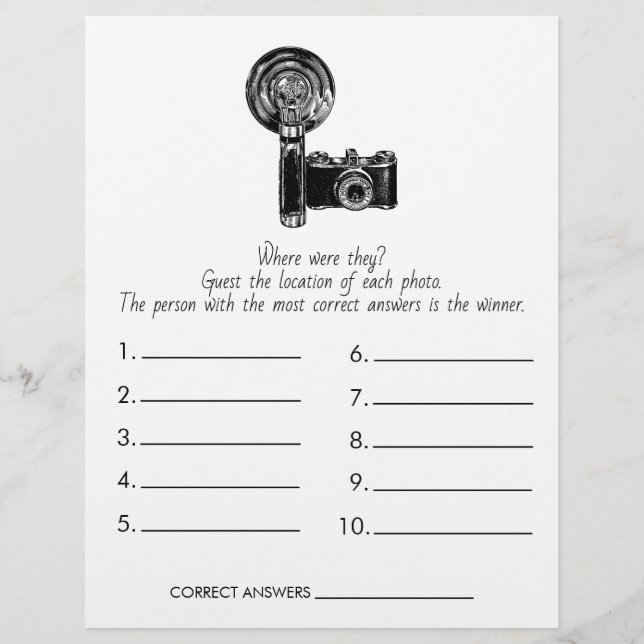 Flyer Juego De Ducha De Novias ¿Dónde Estaban? Boda (Frente)