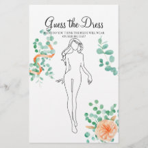 Juego de ducha de novias Green Peach adivina el ve