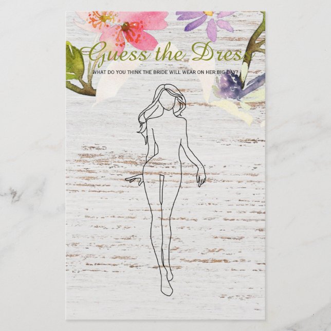 Flyer Juego de ducha de novias Juego de madera blanca Ro (Frente)