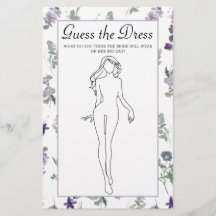 Juego de ducha de novias Lavender Floral adivina e