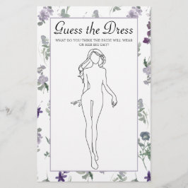 Flyer Juego de ducha de novias Lavender Floral adivina e