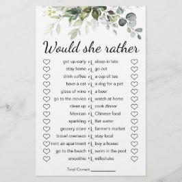 Flyer Juego De Ducha De Novias Prefiere Tarjeta