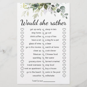 Flyer Juego De Ducha De Novias Prefiere Tarjeta