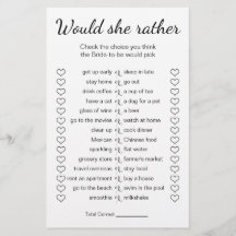 Juego De Ducha De Novias Prefiere Tarjeta