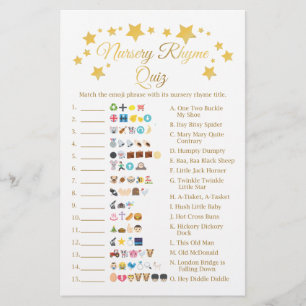 Flyer Juego de Emoji Baby Shower de Rhyme Nursery Star G