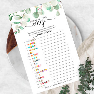 Flyer Juego de Emoji de Novia Verde Salvia Eucalipto Ver