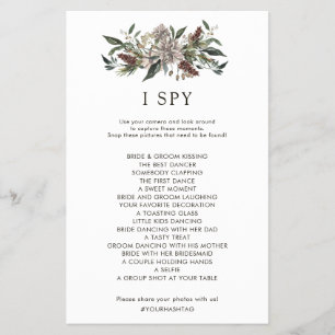 Flyer Juego de espionaje de Boda de Invierno Rústica Flo