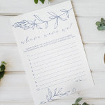 Flyer Juego de Flores Periwinkle Donde Estábamos<br><div class="desc">Periwinkle Flowers Bridal Shower Game. Los elementos coincidentes para completar la colección de eventos están disponibles en nuestra tienda Zazzle!</div>